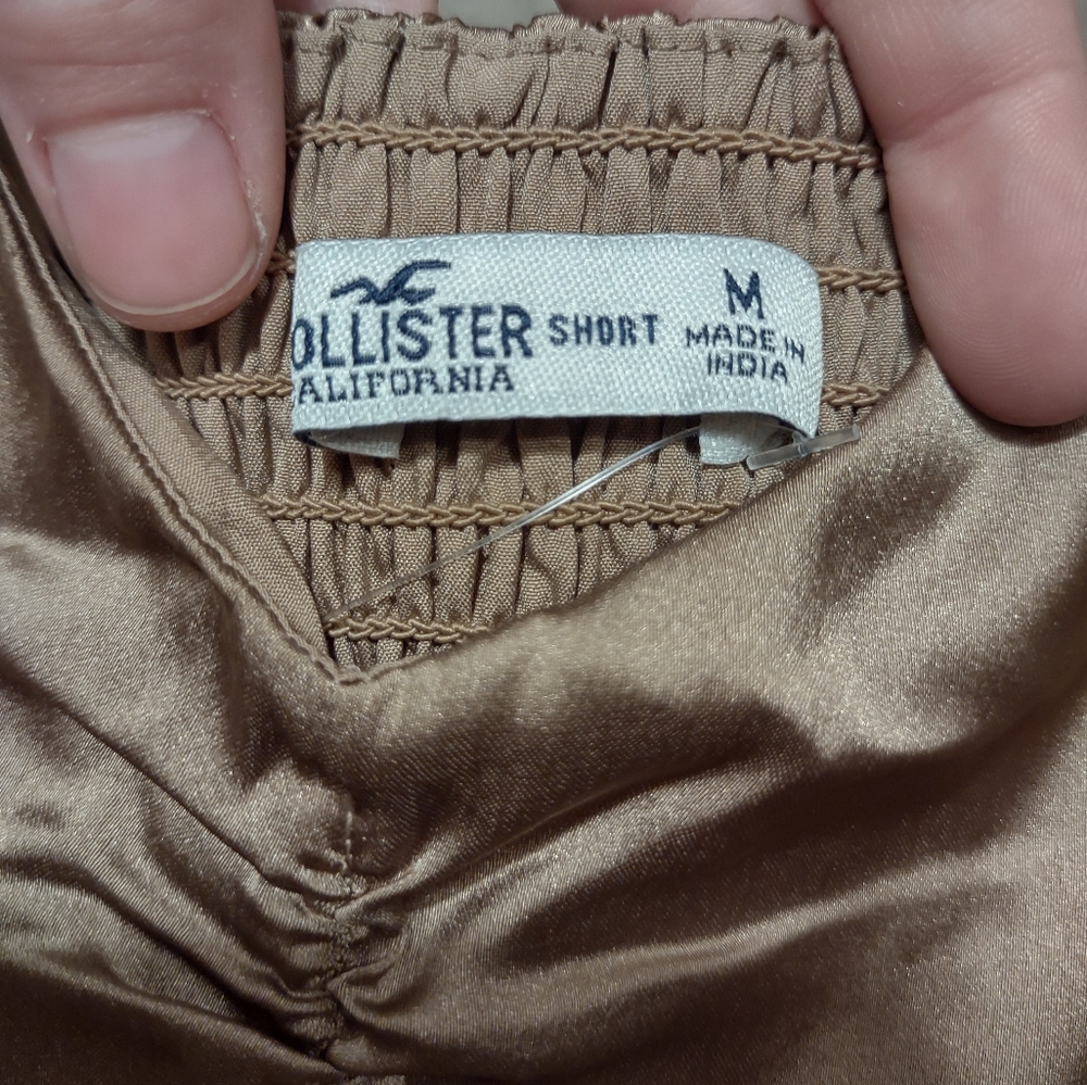 Hollister gold, satin dress, size Medium